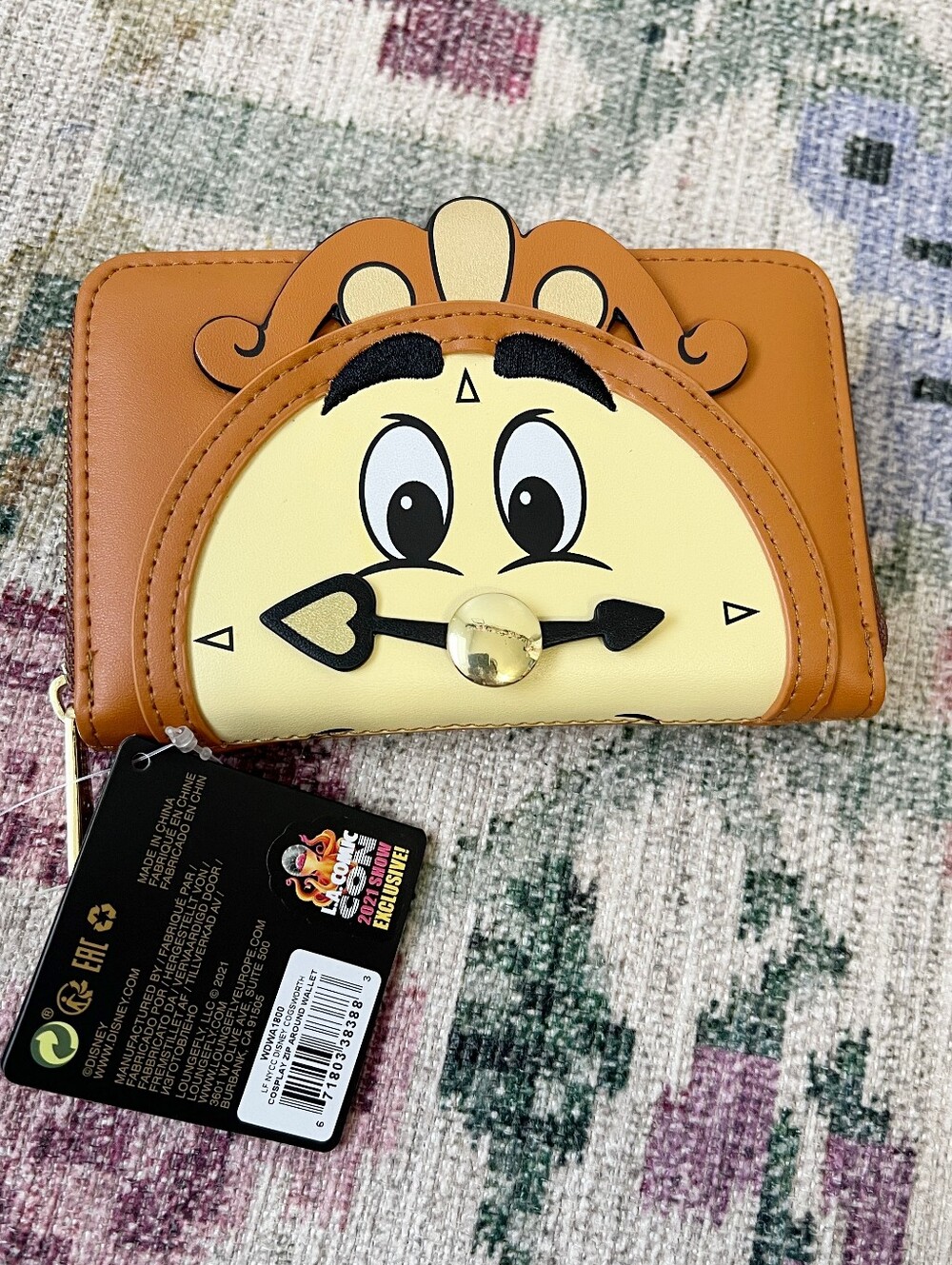 FIRM PRICE NWT Loungefly Disney Beauty & The Beast Cogsworth Wallet